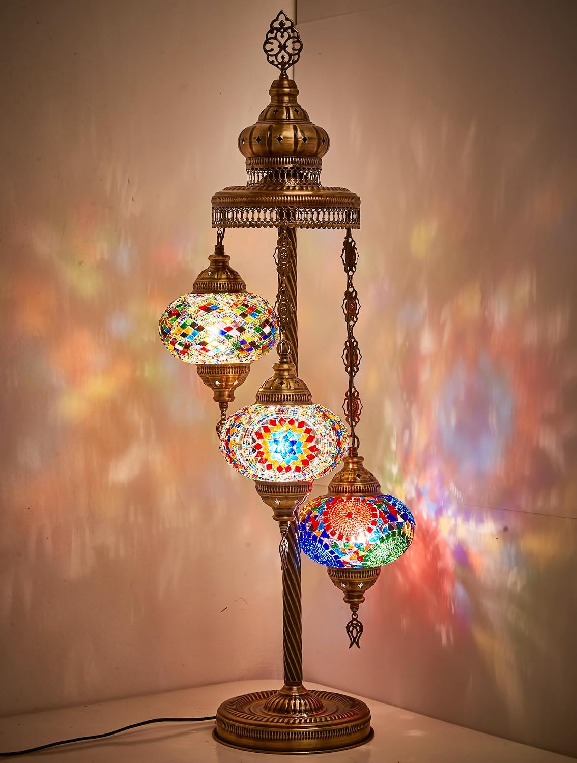 DEMMEX Turkish Moroccan Mosaic Floor & Table Lamp